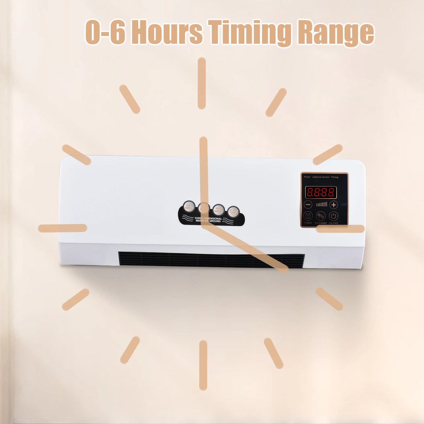 2In1 Heater And Fan Combo 1800W Wall Mounted With Remote