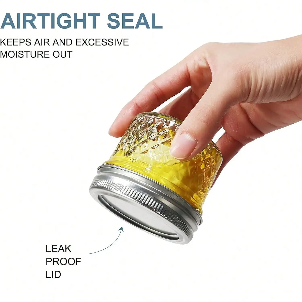 Quilted Glass Mason Jars With Split Lids For Canning