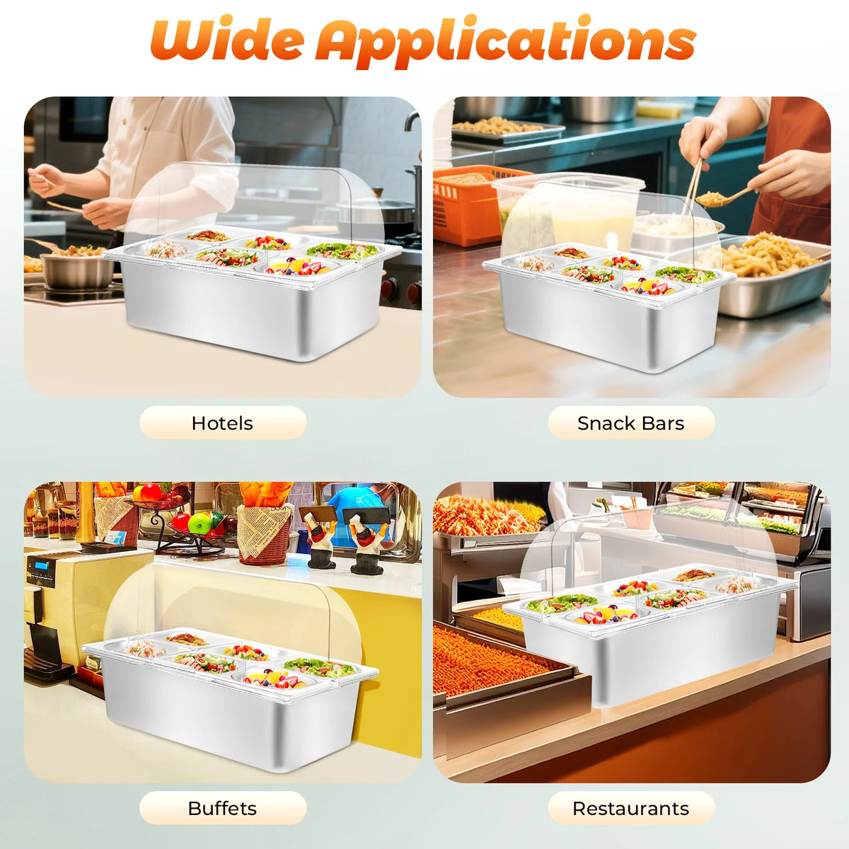 Bymaocar Stainless Steel Condiment Organizer With Transparent Lid