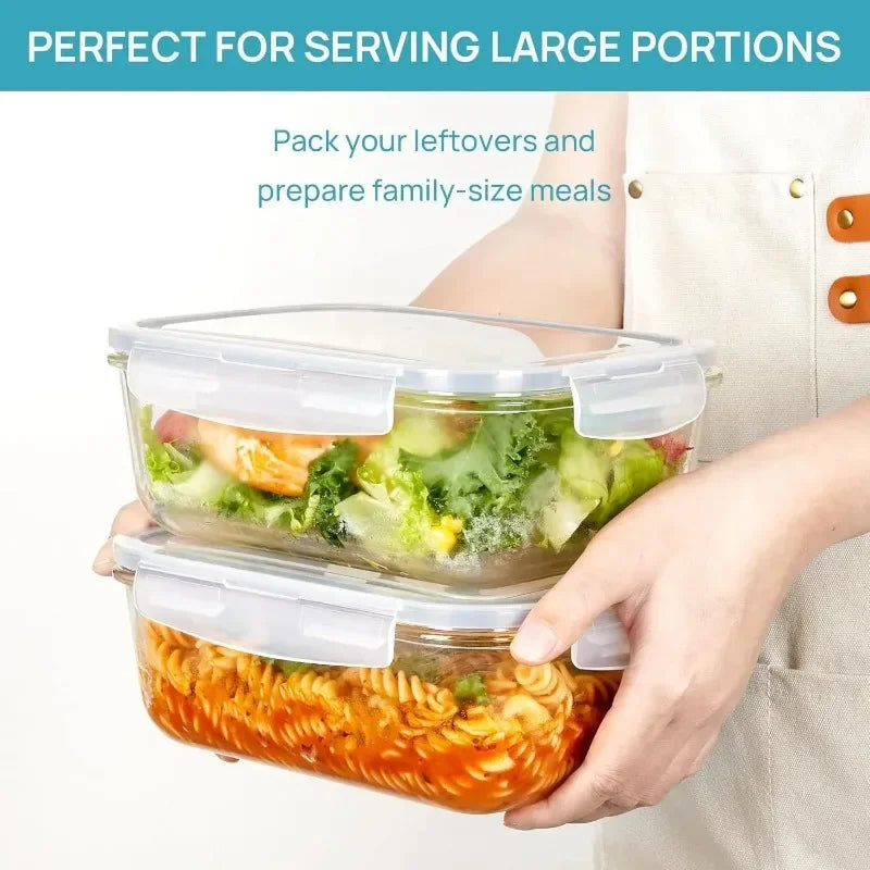 BPA Free Airtight Glass Food Storage Containers With Utensil Set