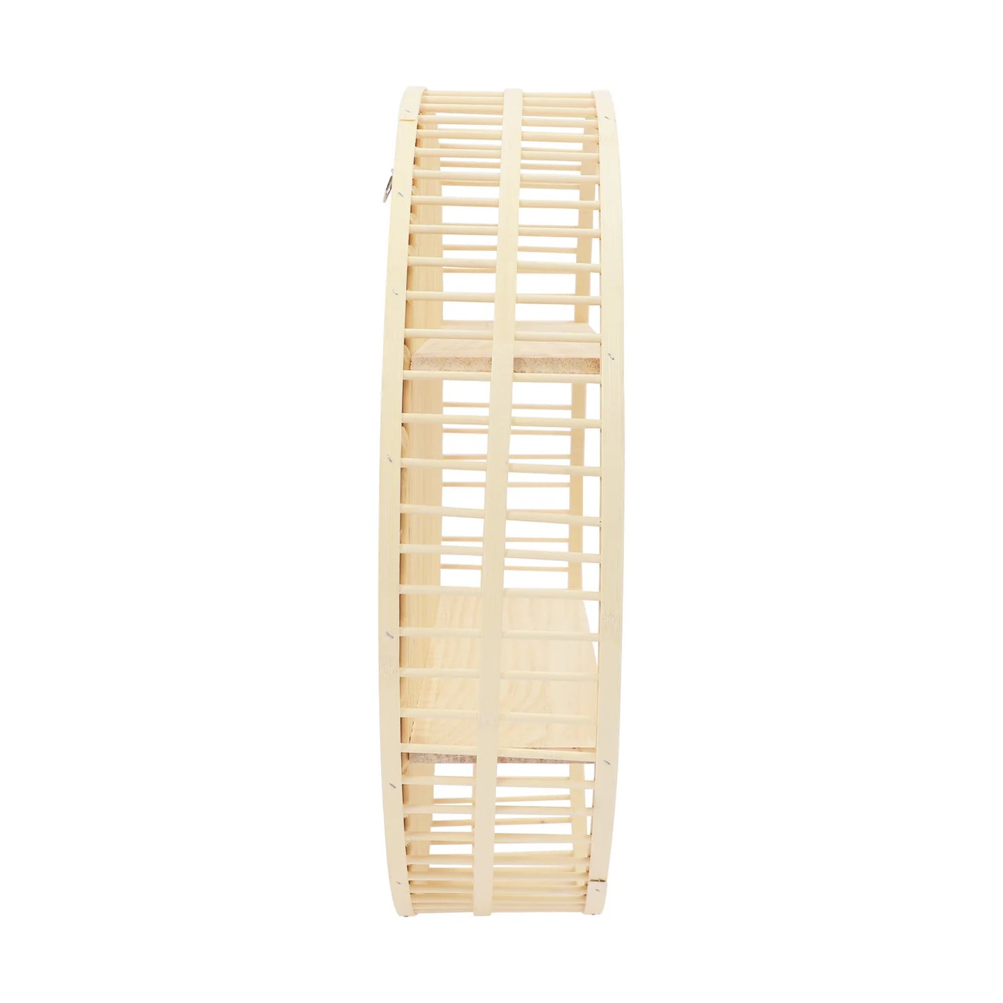 Round Two Tier Bamboo Wall Shelf Circle Design