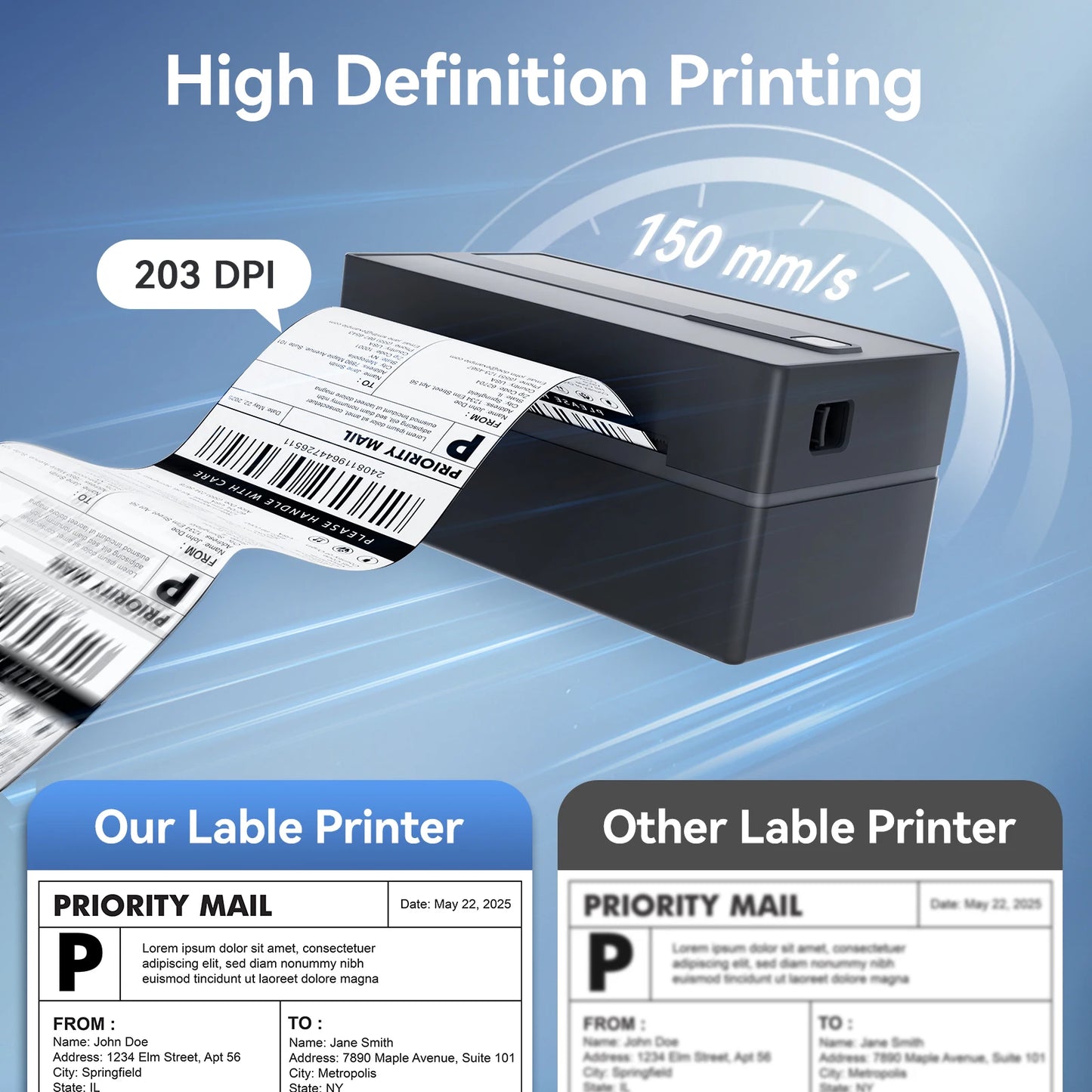 TakeYou Thermal Label Printer Portable Bluetooth USB 203DPI