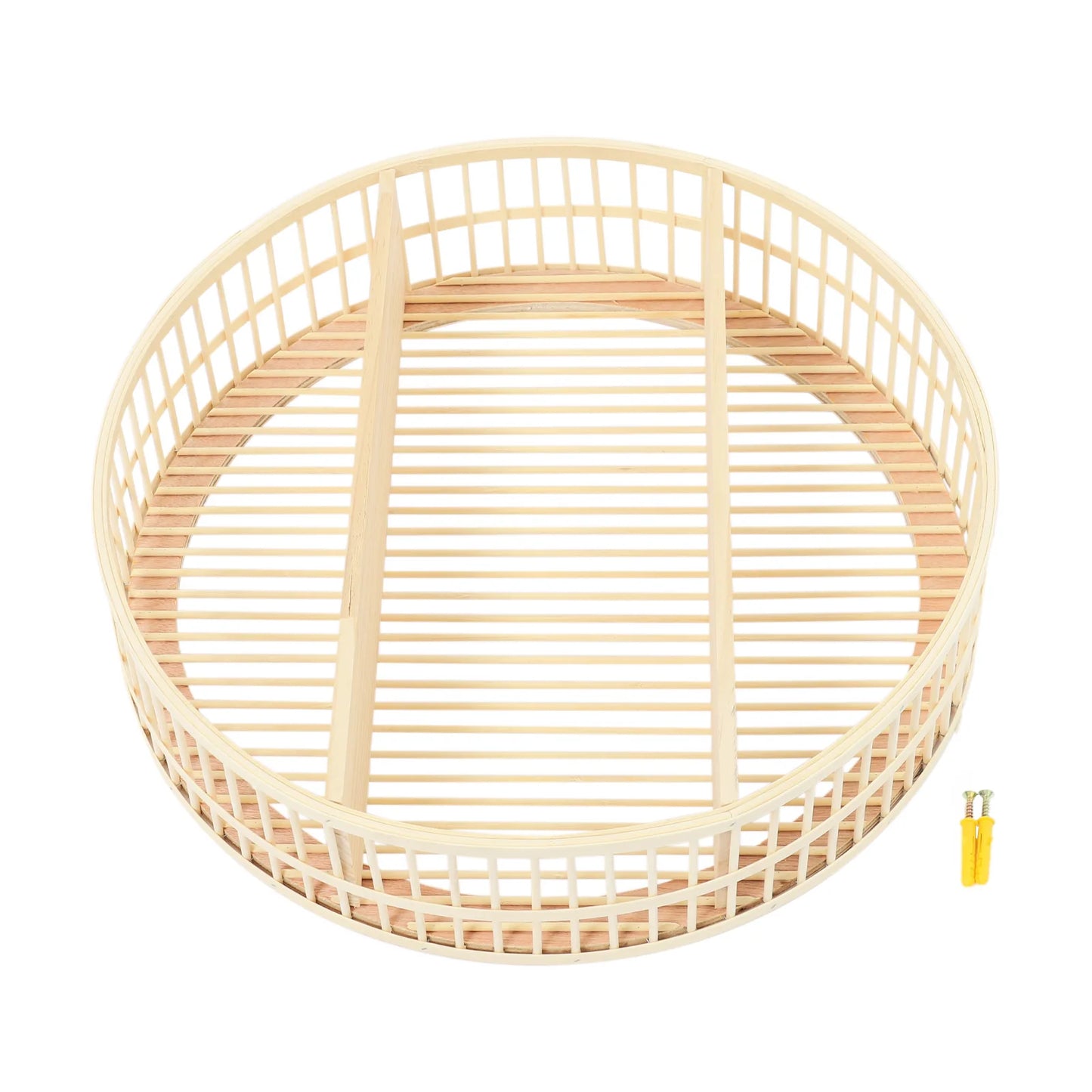Round Two Tier Bamboo Wall Shelf Circle Design