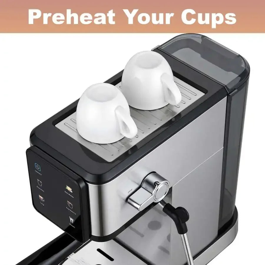 Dual Boiler Espresso Machine With LCD Touchscreen And Milk Frother