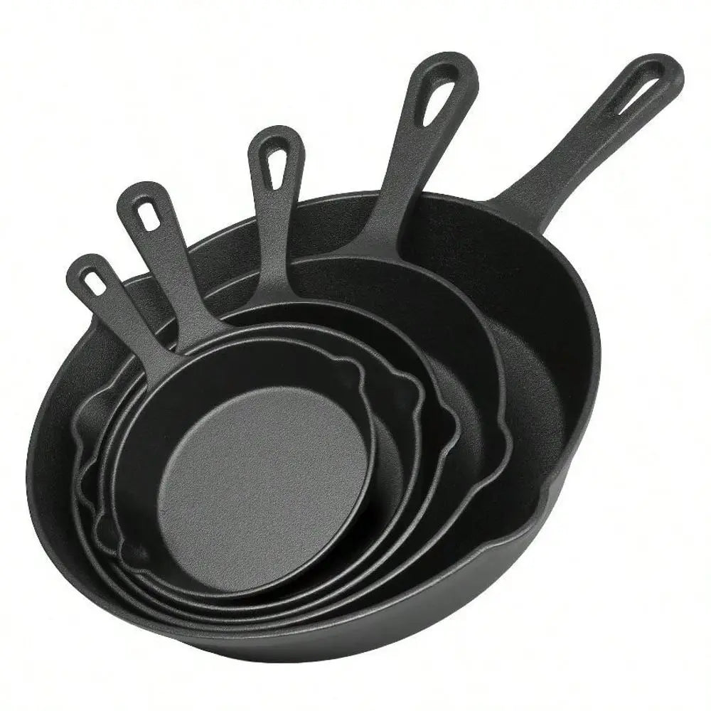Cast Iron Skillet Set Professional Preseasoned Cookware