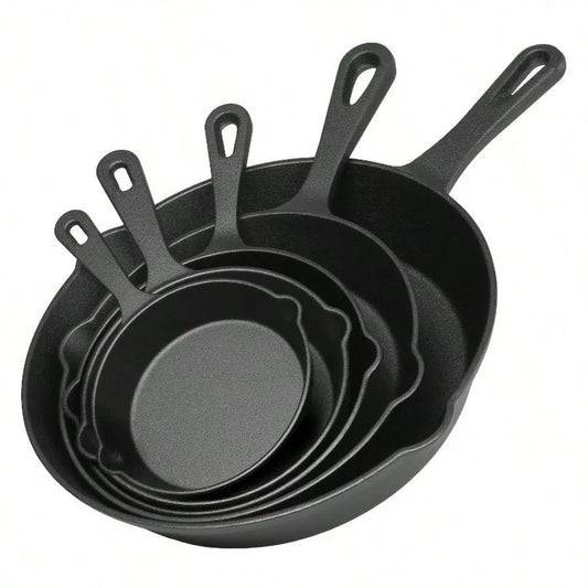 Cast Iron Skillet Set Professional Preseasoned Cookware