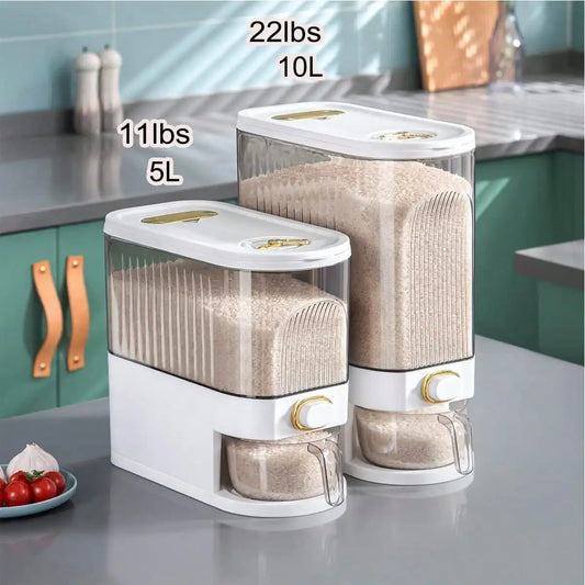 Airtight Rice Dispenser Storage Container With Measuring Cup