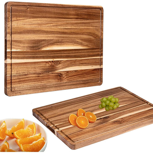 TWISTER.CK Wood Cutting Board With Juice Groove And Reversible