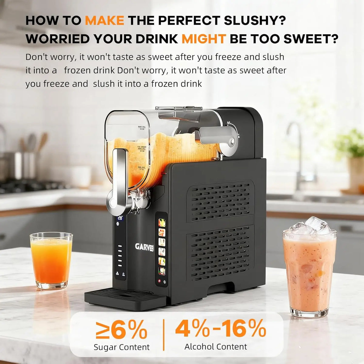 Acekool No Ice Slushie Maker With Quiet Compressor