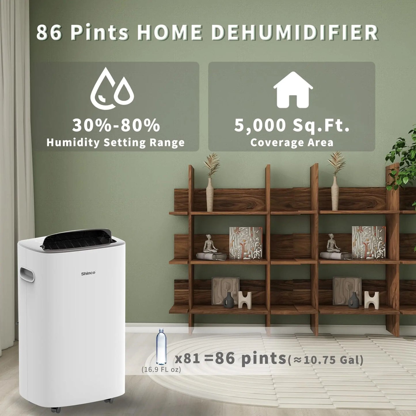 Shinco Dehumidifier For Home And Basements