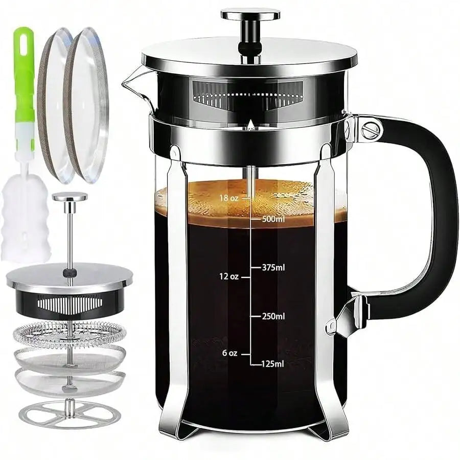 XMSJ Stainless Steel French Press With Four Filter System