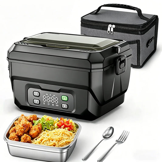 Portable USB Rechargeable Electric Heating Lunch Box With Digital Display