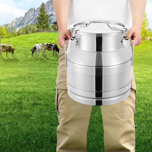 Airtight Stainless Steel Milk Can With Dual Handles