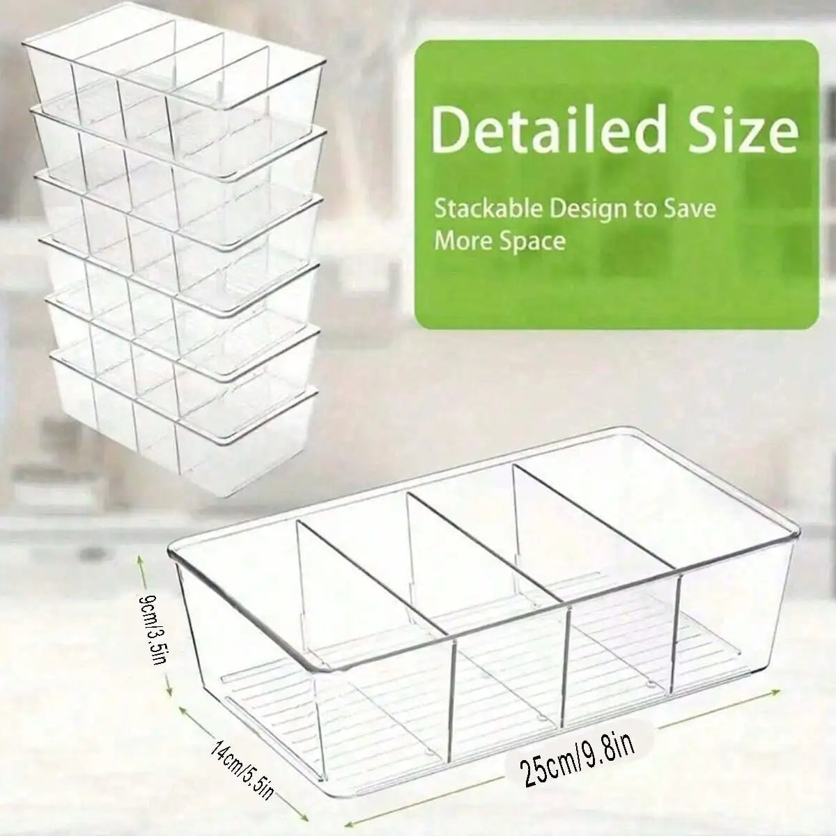 Divided Tea Bag Organizer for Pantry and Kitchen Storage