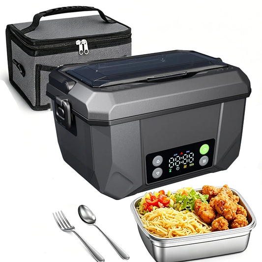 Portable Electric Heated Lunch Box With Stainless Steel Container