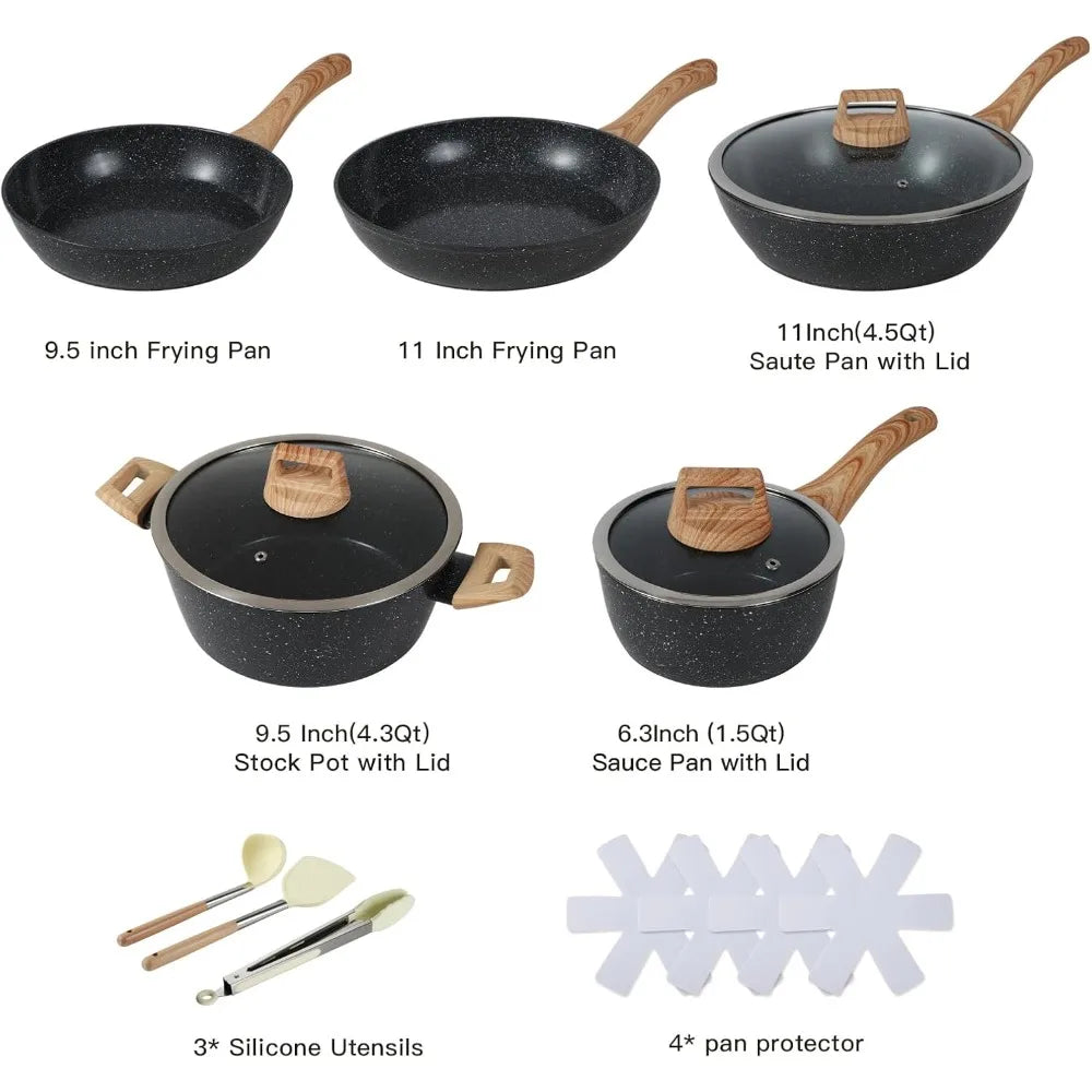 US Ceramic Nonstick Cookware Set Pots And Pans