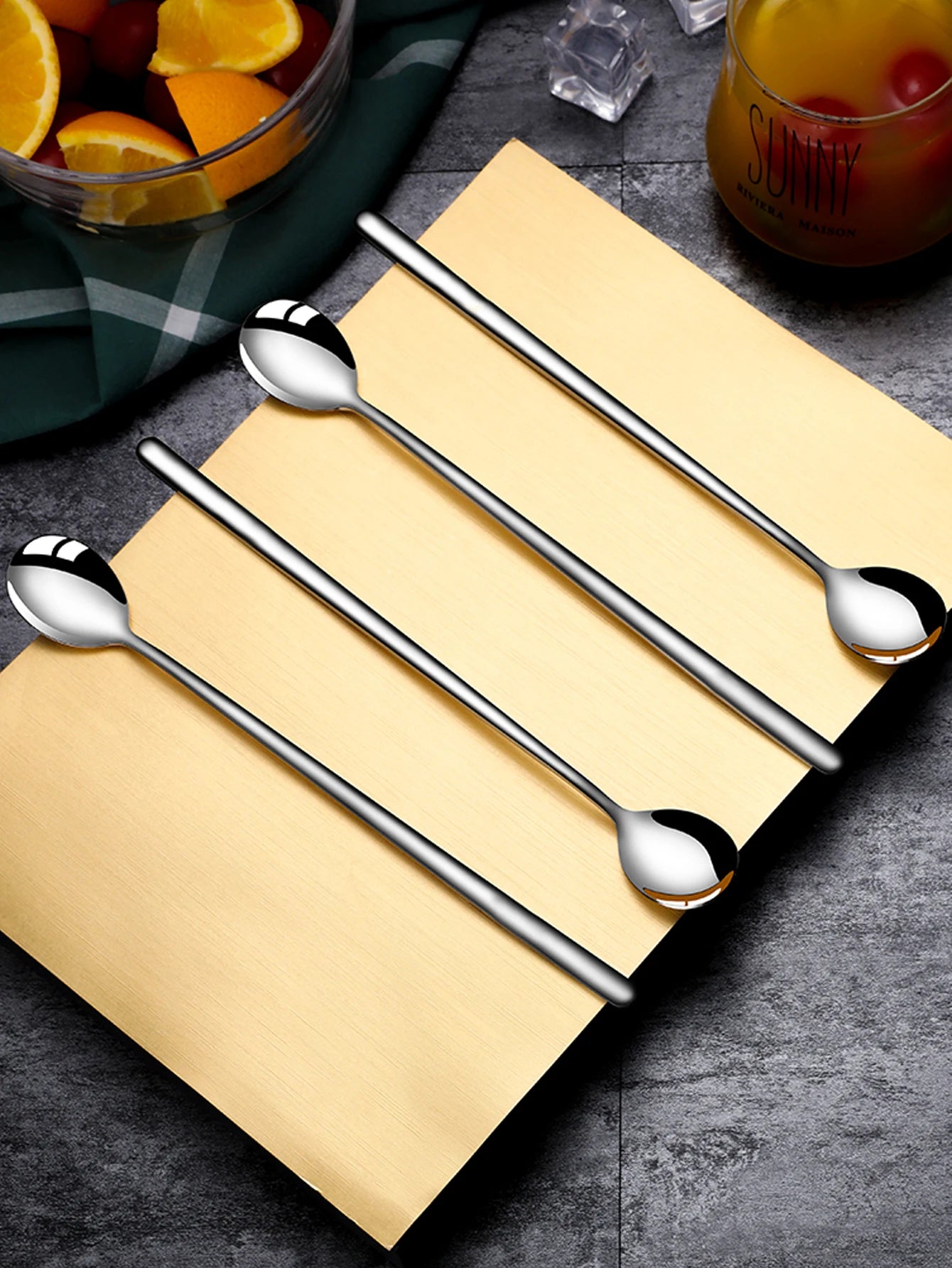 Stainless Steel Ice Cream Spoons Long Handle 5 Pack