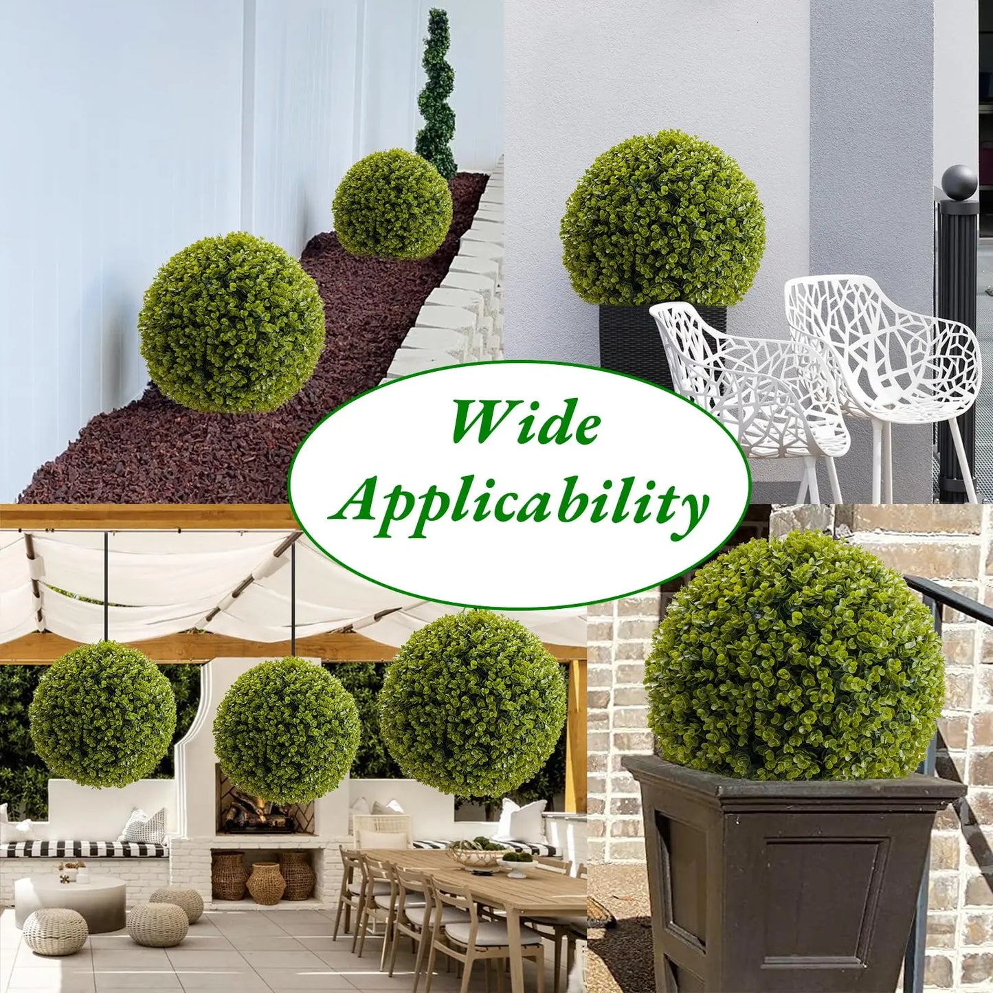Studyset Outdoor Topiary Balls Artificial Cedar 2 Pack