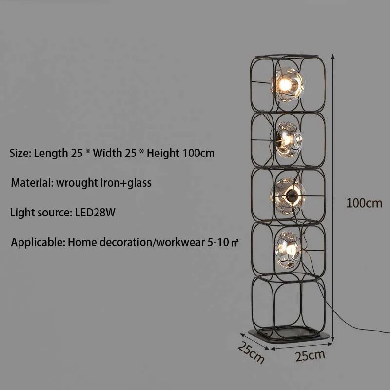 JIAYOOR LED Metal Floor Lamp Chrome Finish Modern Bauhaus Style