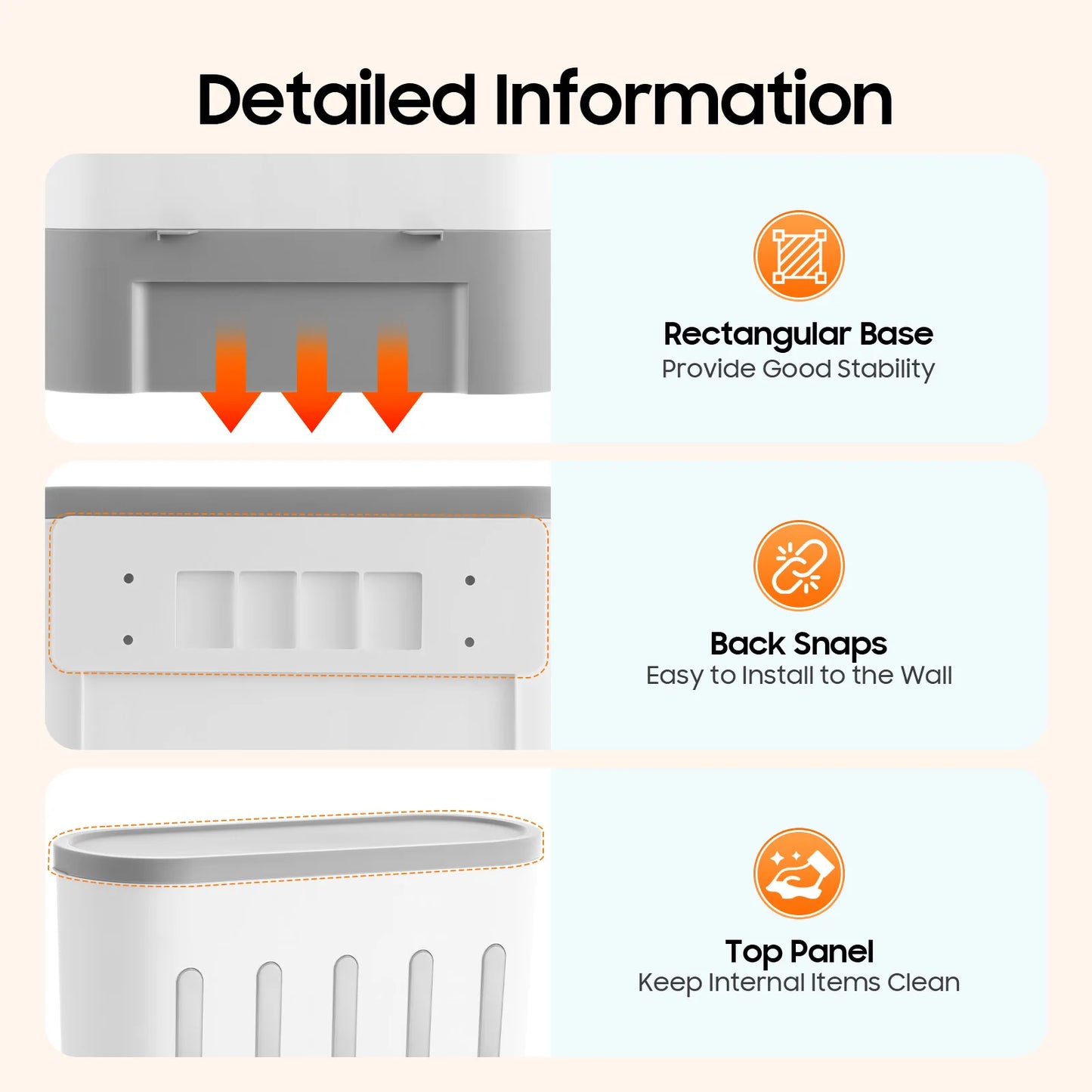 Wall Mounted 5-Compartment Rice Dispenser And Food Storage