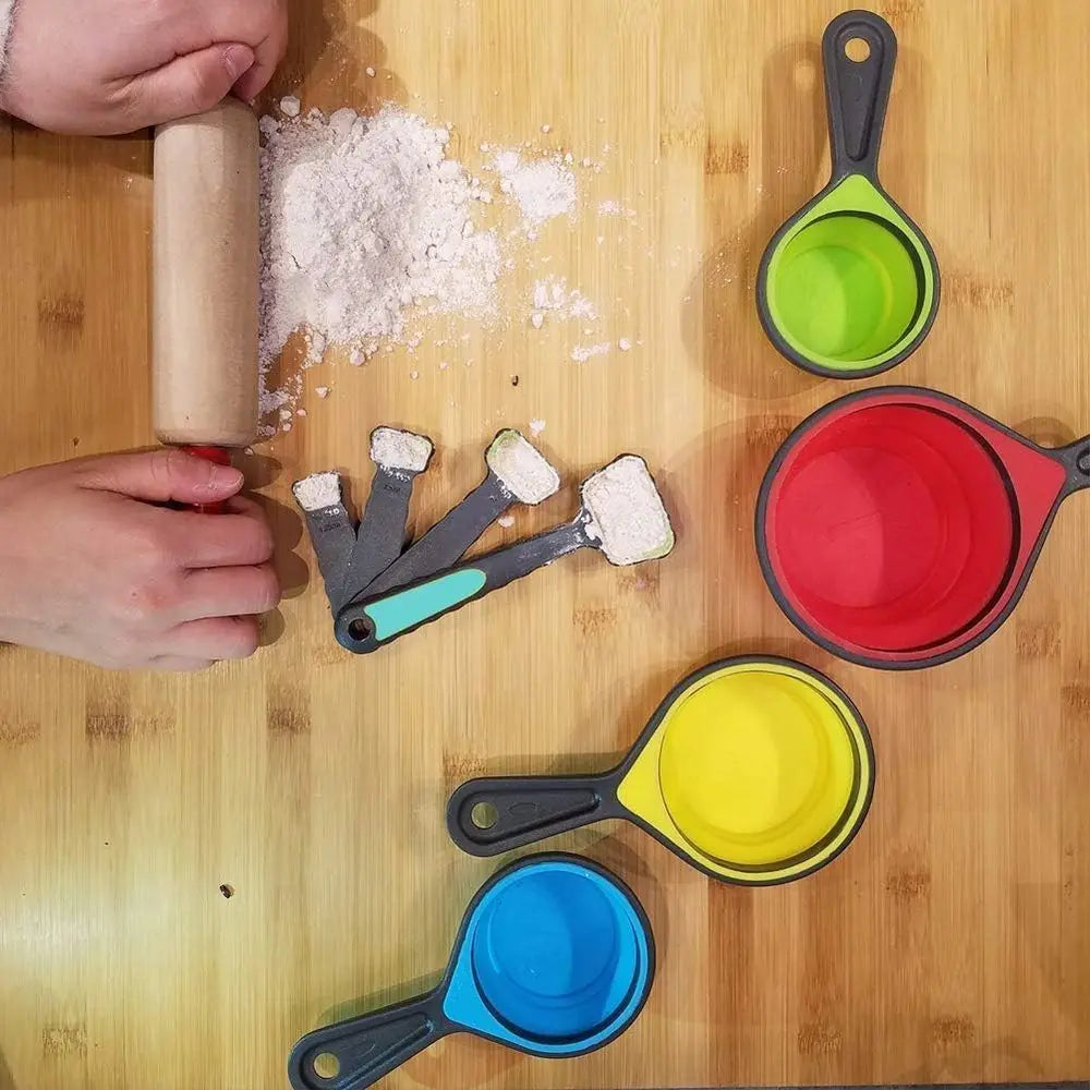 Silicone Collapsible Measuring Cups And Spoons Set
