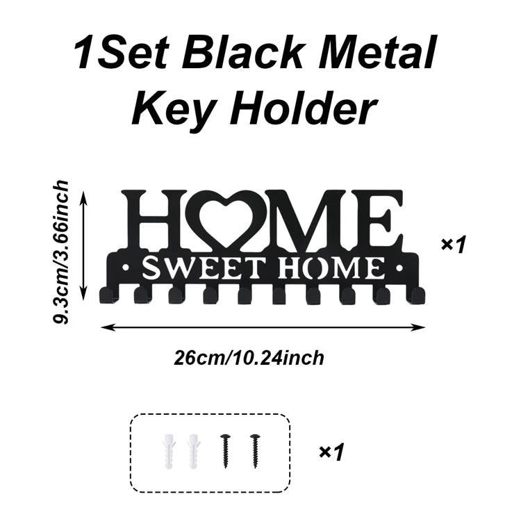 Stainless Steel Wall Mount Key Holder With 10 Hooks
