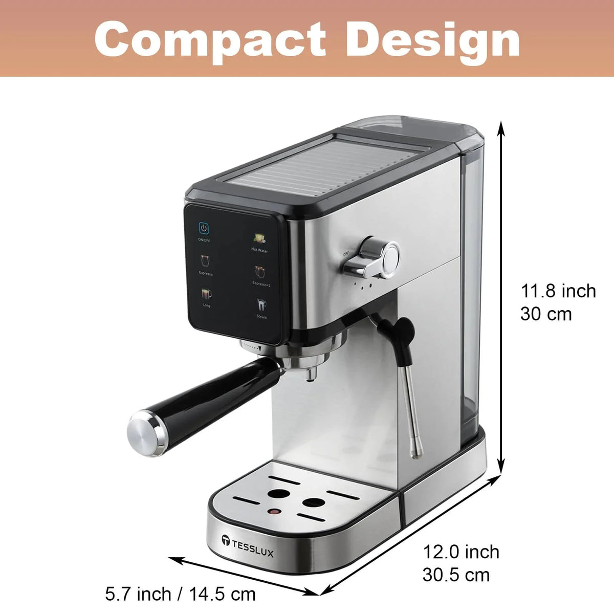 Dual Boiler Espresso Machine With LCD Touchscreen And Milk Frother