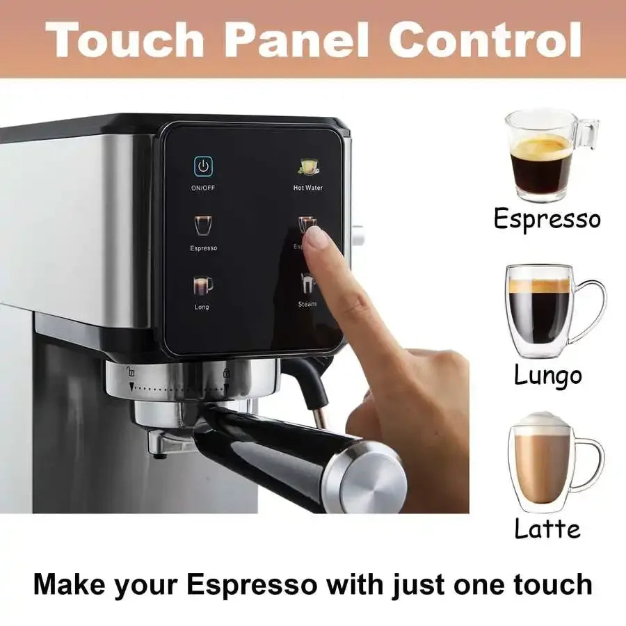 Dual Boiler Espresso Machine With LCD Touchscreen And Milk Frother