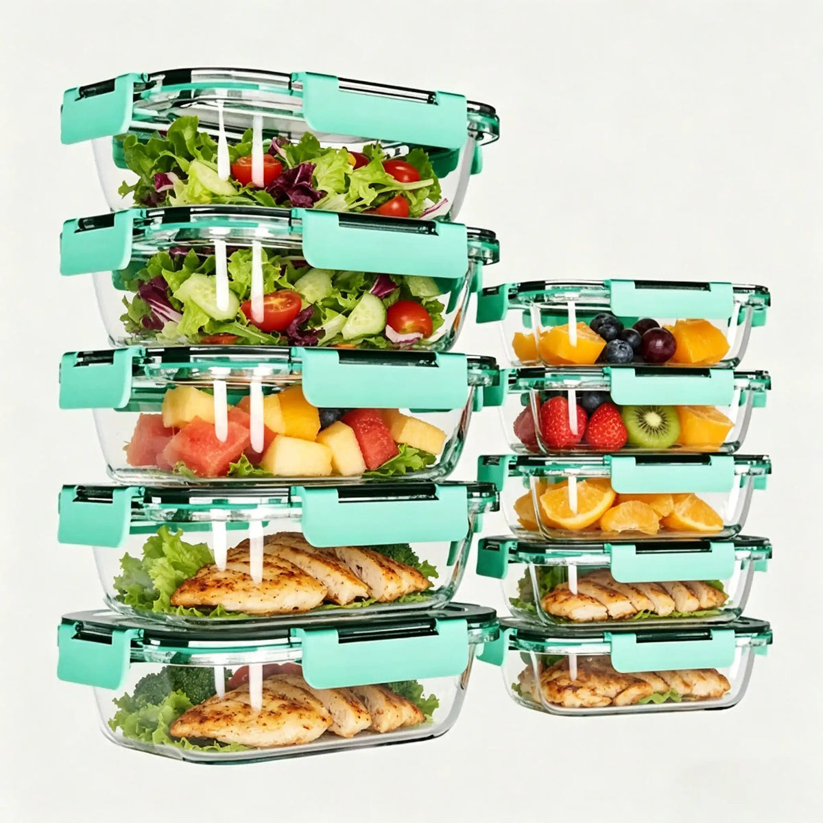 Glass Meal Prep Containers With Airtight Locking Lids