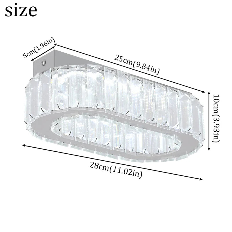 GreeLustr Indoor Crystal Oval Ring Pendant Lamp For Living Room