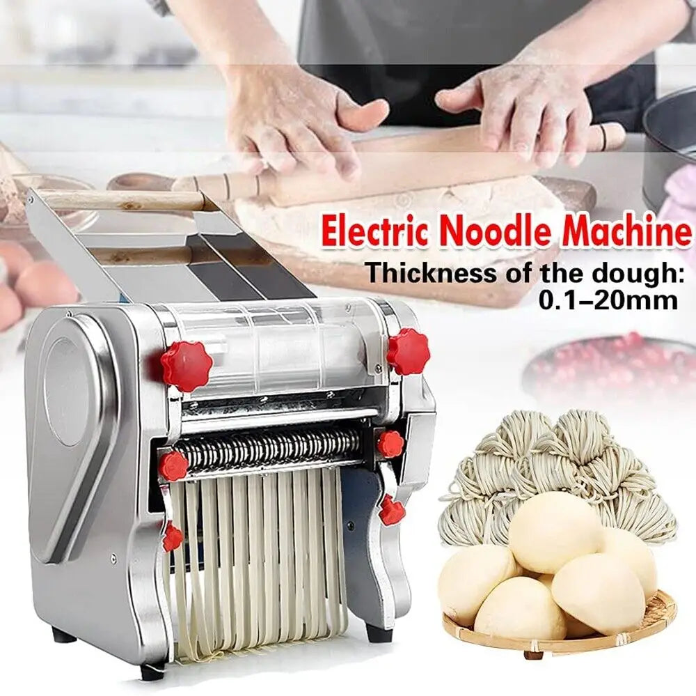 550W Electric Pasta Maker Noodle Machine Full Stainless Steel Dual Knife