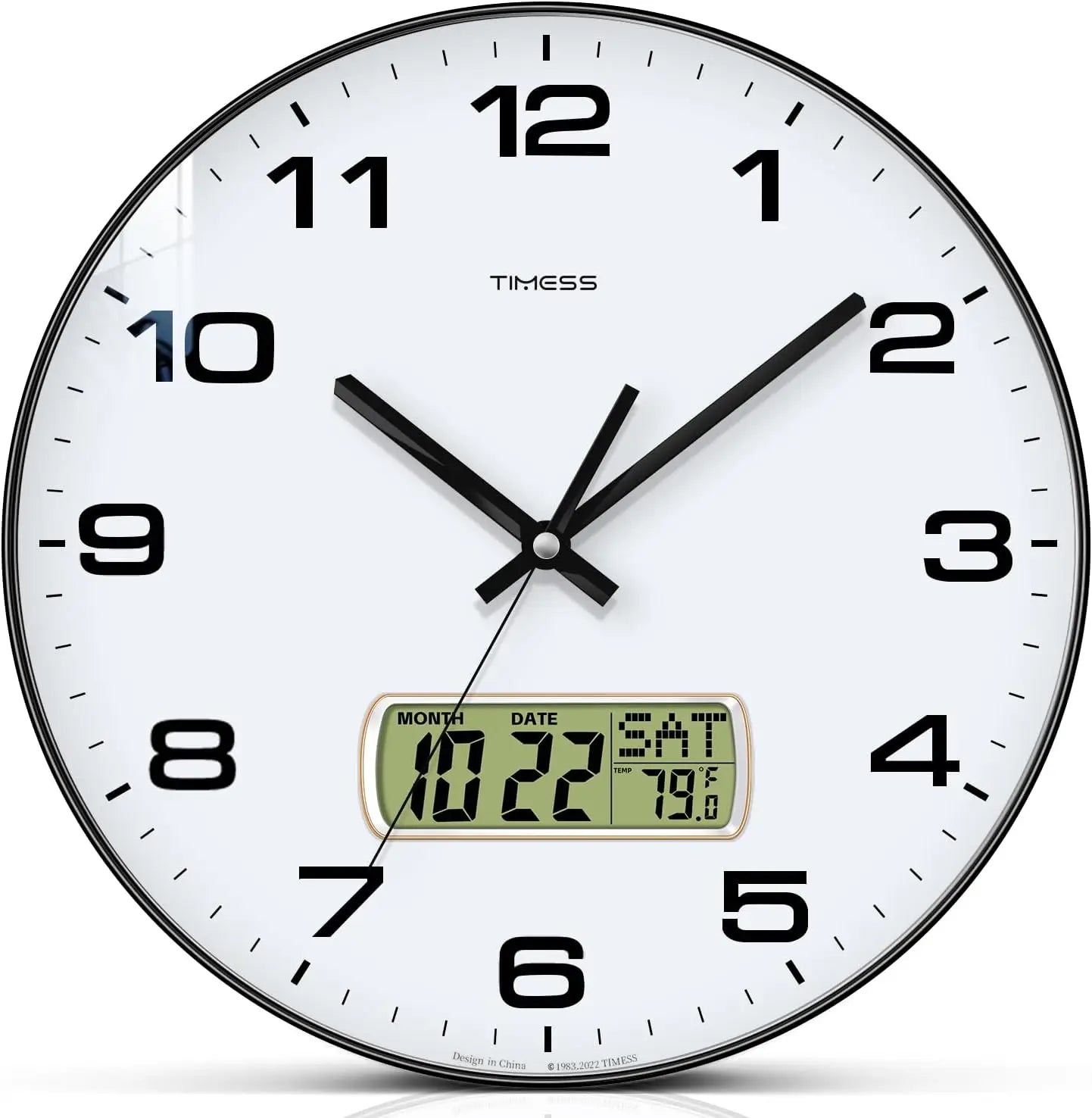 Calendar Wall Clock With Fahrenheit Temperature Display