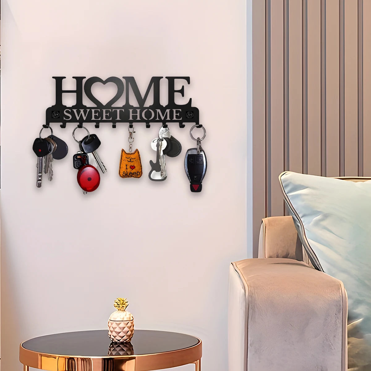 Stainless Steel Wall Mount Key Holder With 10 Hooks