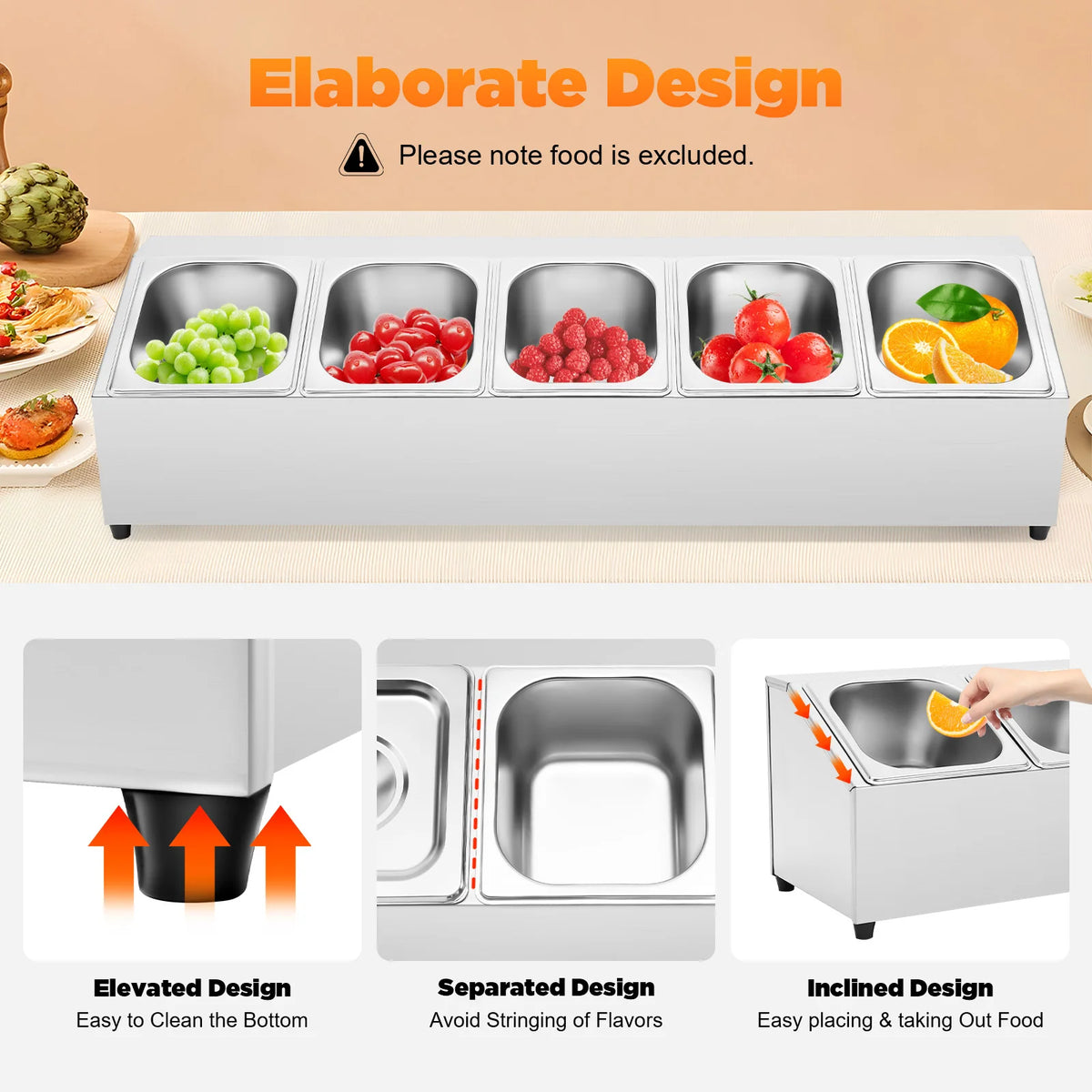 Pizza Topping Organizer With Pans And Lids For Kitchen Prep