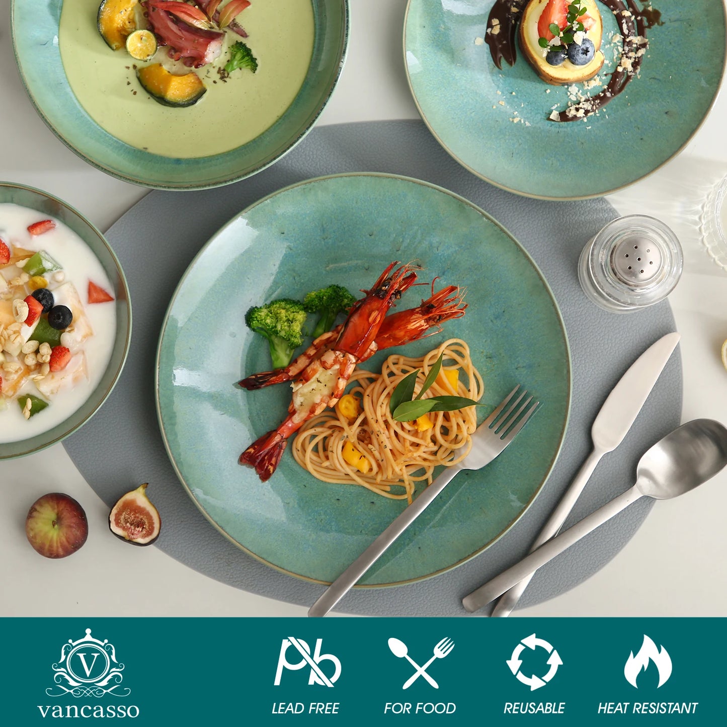 MALACASA KARST Stoneware Tableware Set