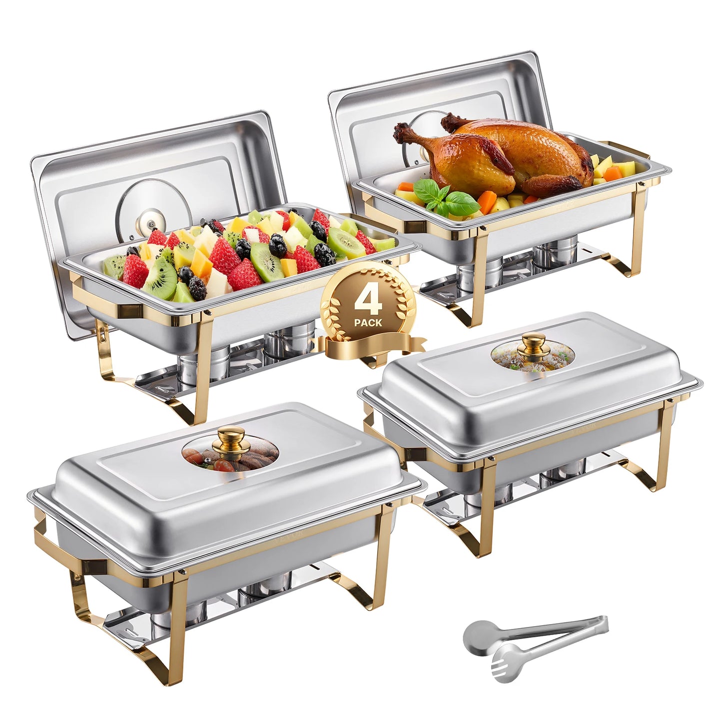 SucceBuy Chafing Dish Buffet Set With 4 Pans