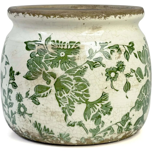 NBVCX Vintage Ceramic Plant Pot With Drainage Holes Rustic Decor