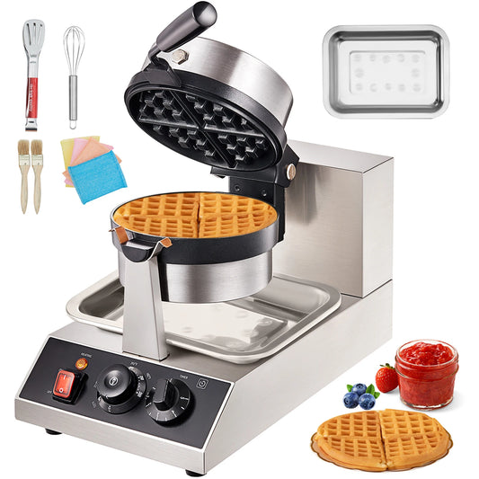 VEVOR SucceBuy Electric Waffle Maker Nonstick Stainless Steel