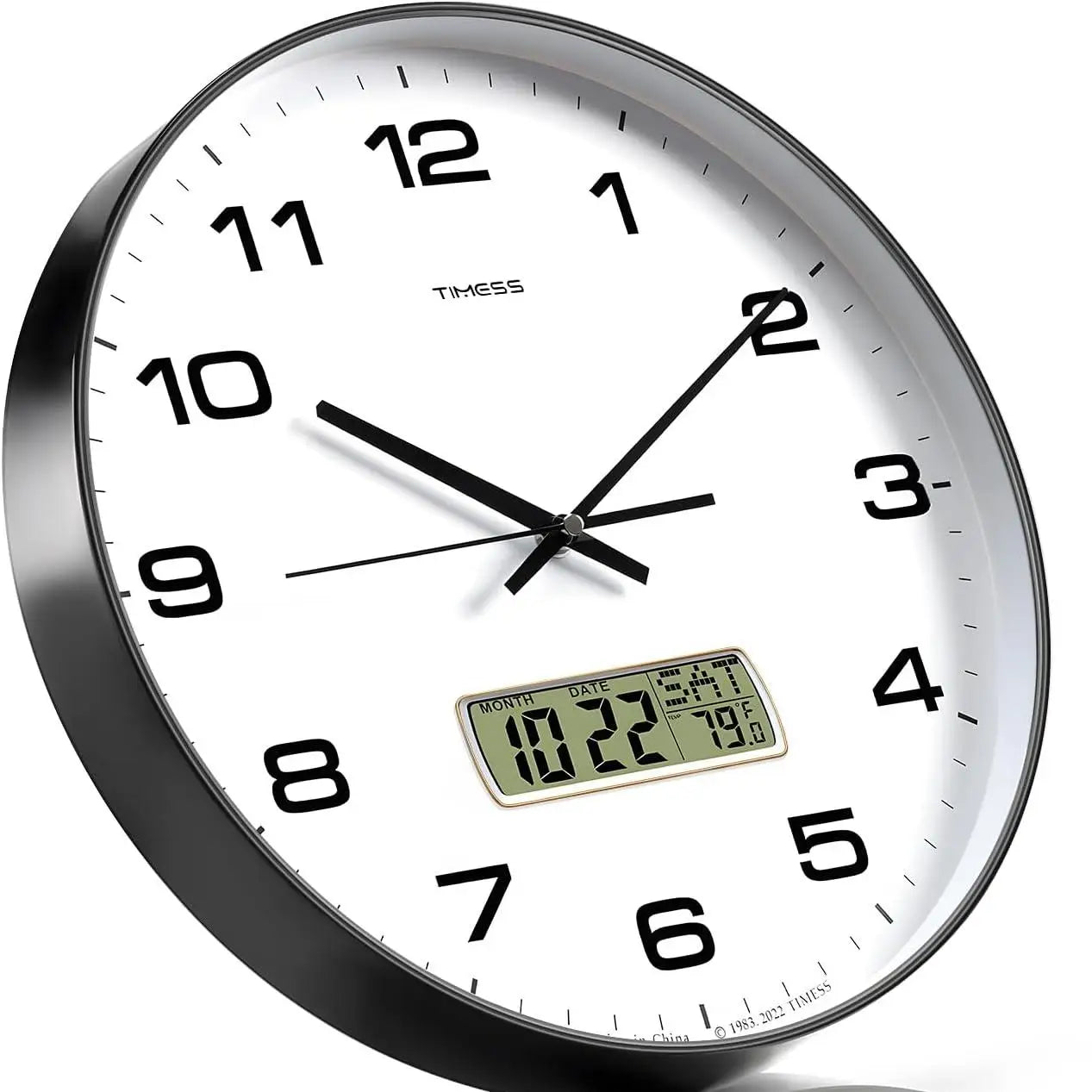 Calendar Wall Clock With Fahrenheit Temperature Display