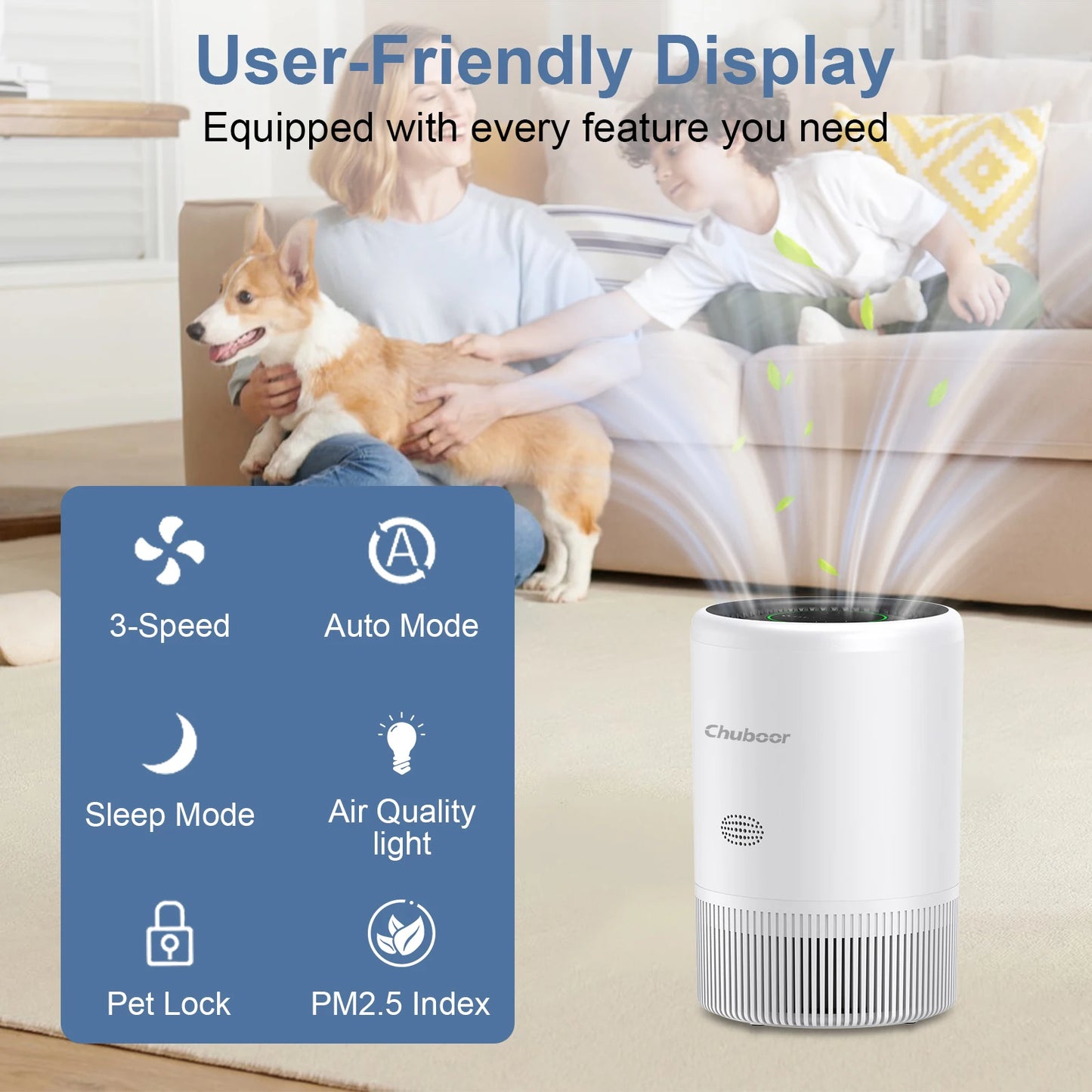 Chuboor HEPA Air Purifier For Bedroom With App Control