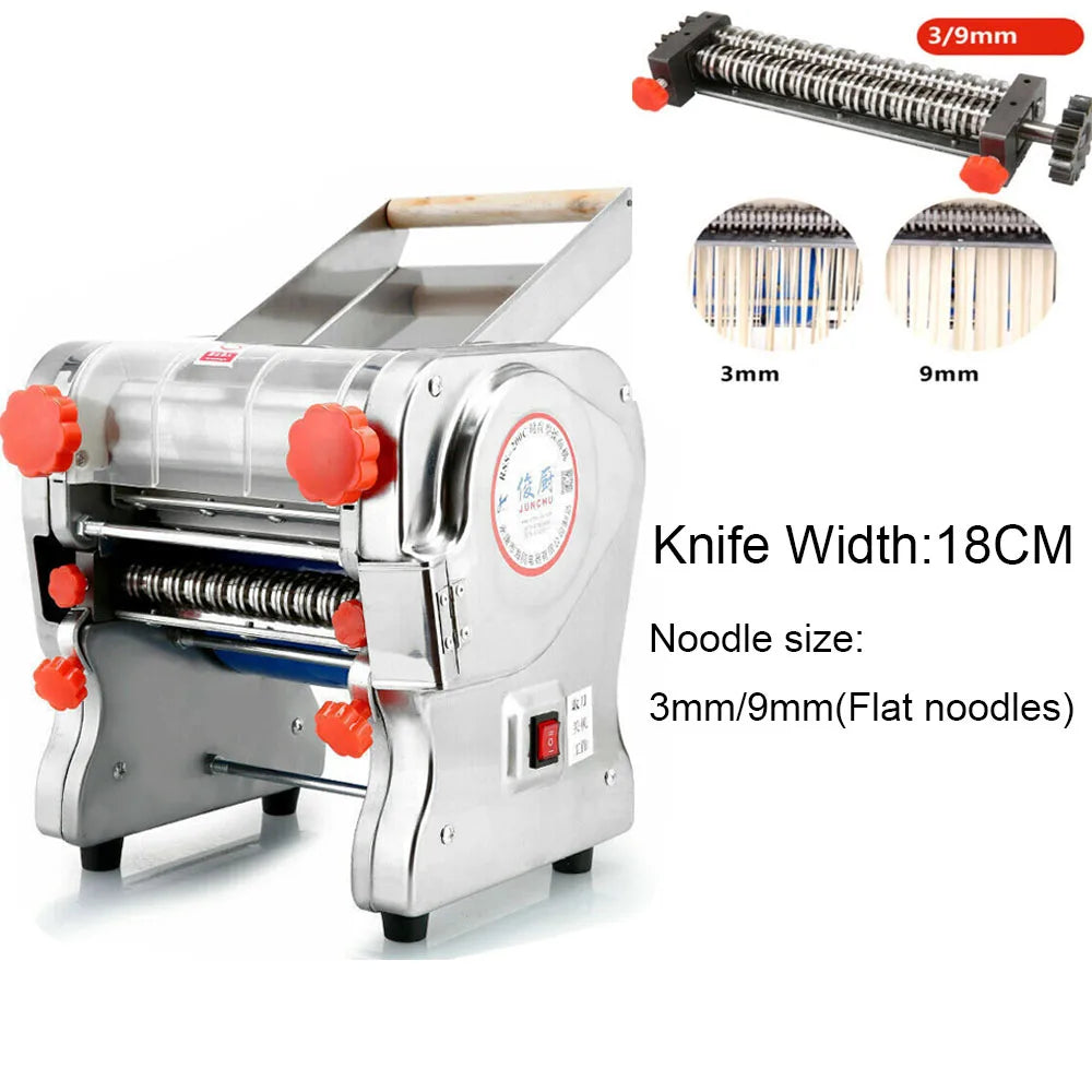 550W Electric Pasta Maker Noodle Machine Full Stainless Steel Dual Knife