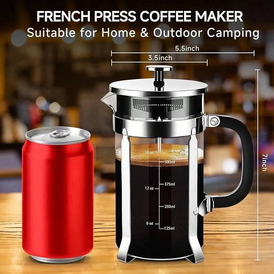 XMSJ French Press Coffee Maker Stainless Steel 4 Filter System