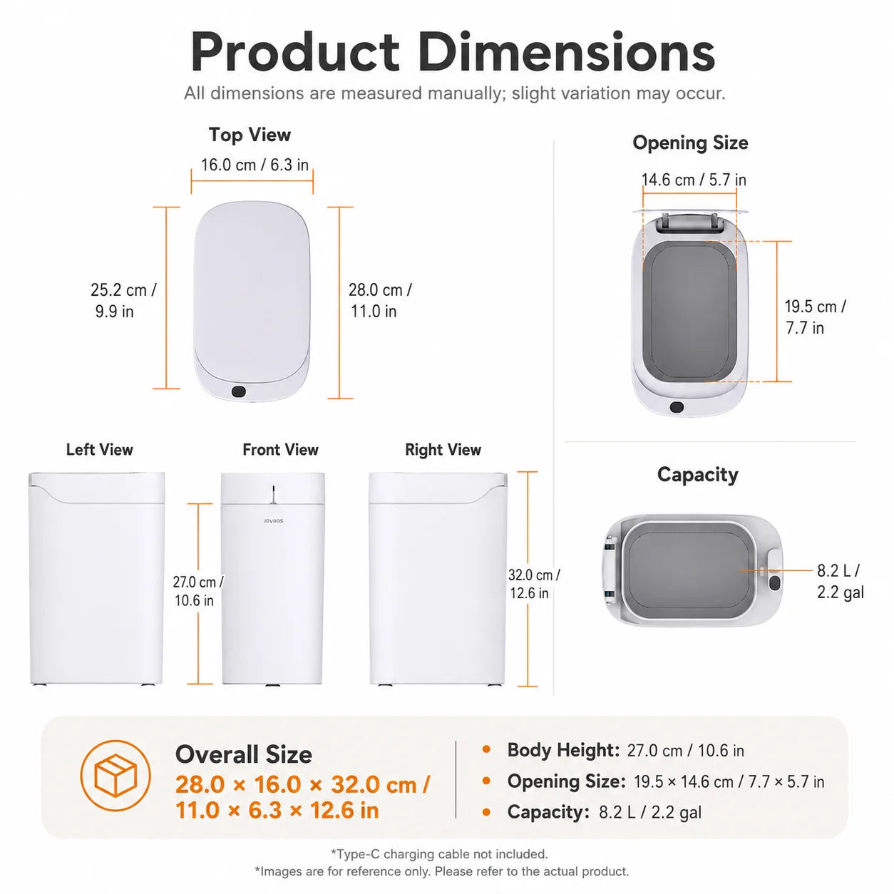 Joybos Touchless Smart Trash Can With Auto Lining