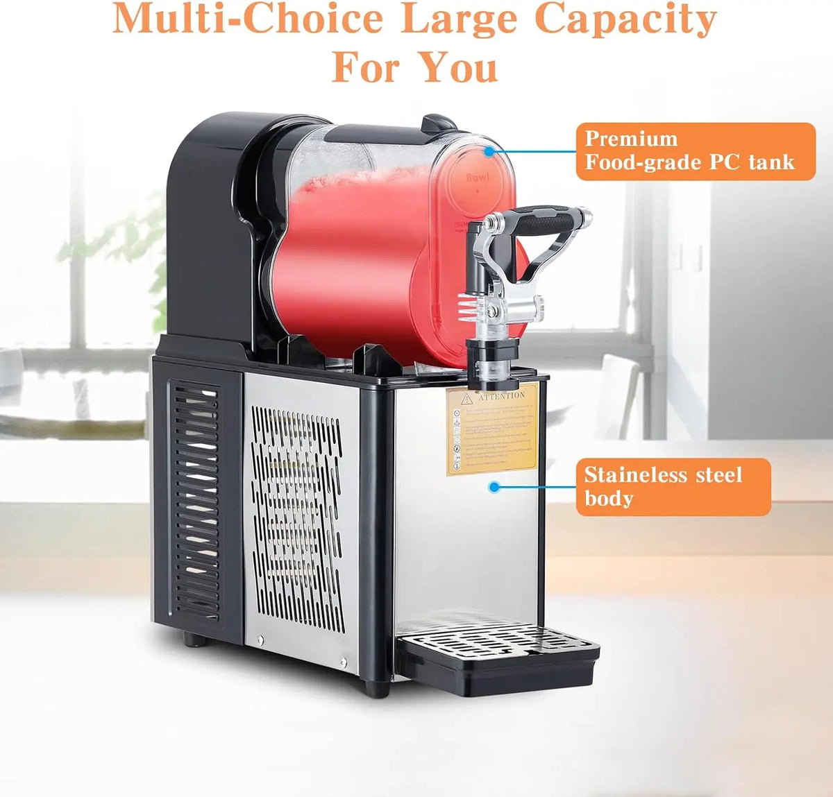 Tacleekii Commercial Slushy Machine With Digital Control and Self Cleaning