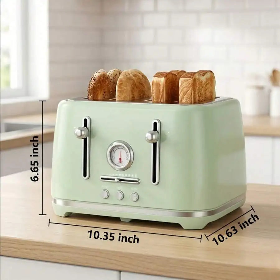 XMSJ Stainless Steel Retro Toaster Bagel Defrost