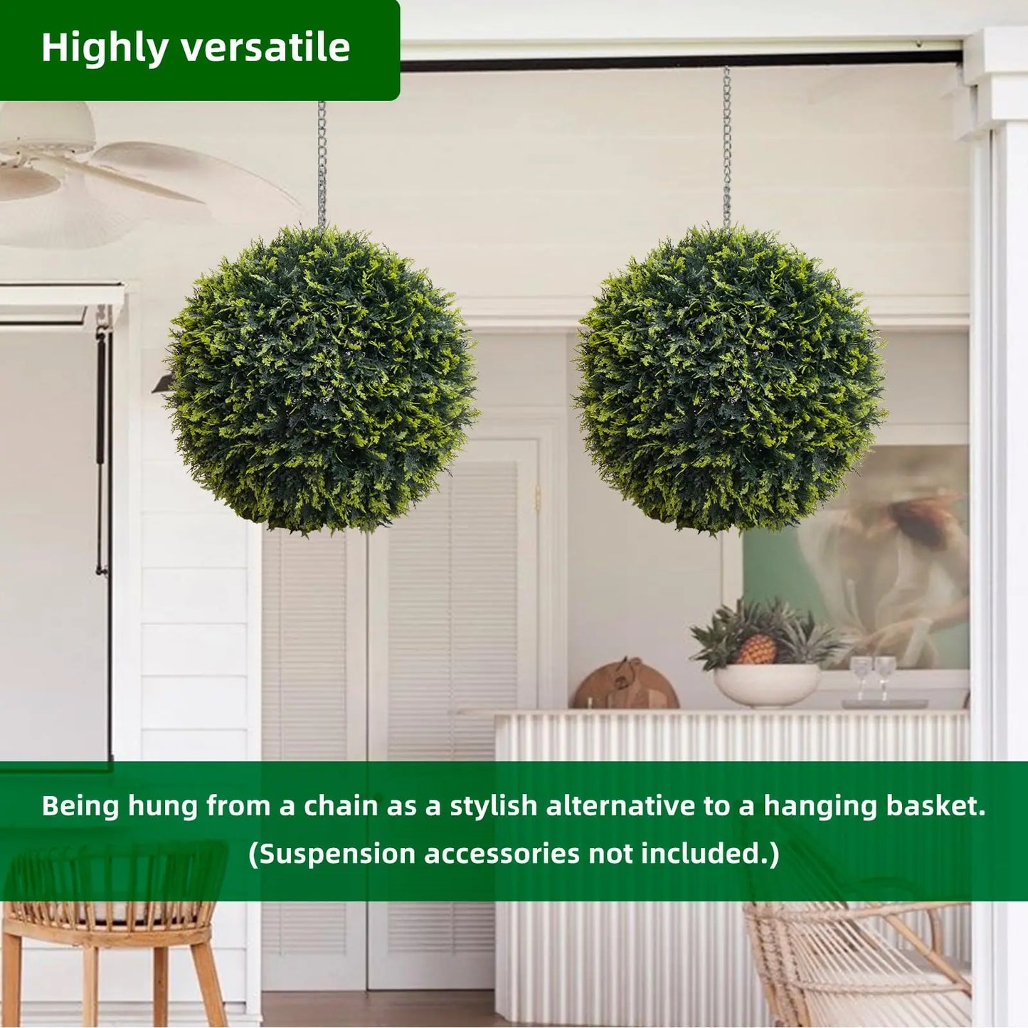 Studyset Outdoor Topiary Balls Artificial Cedar 2 Pack