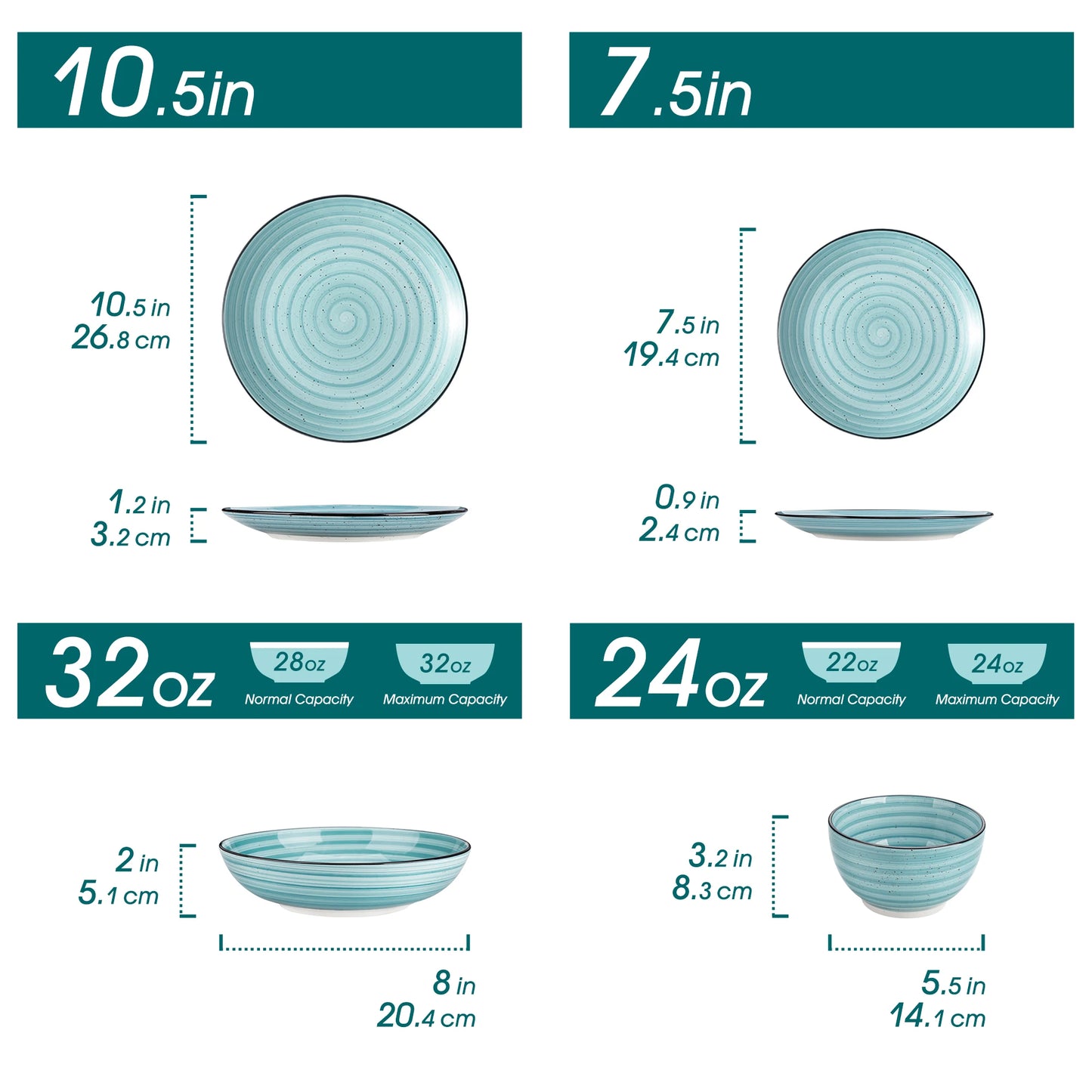 MALACASA Ceramic Dinnerware Set