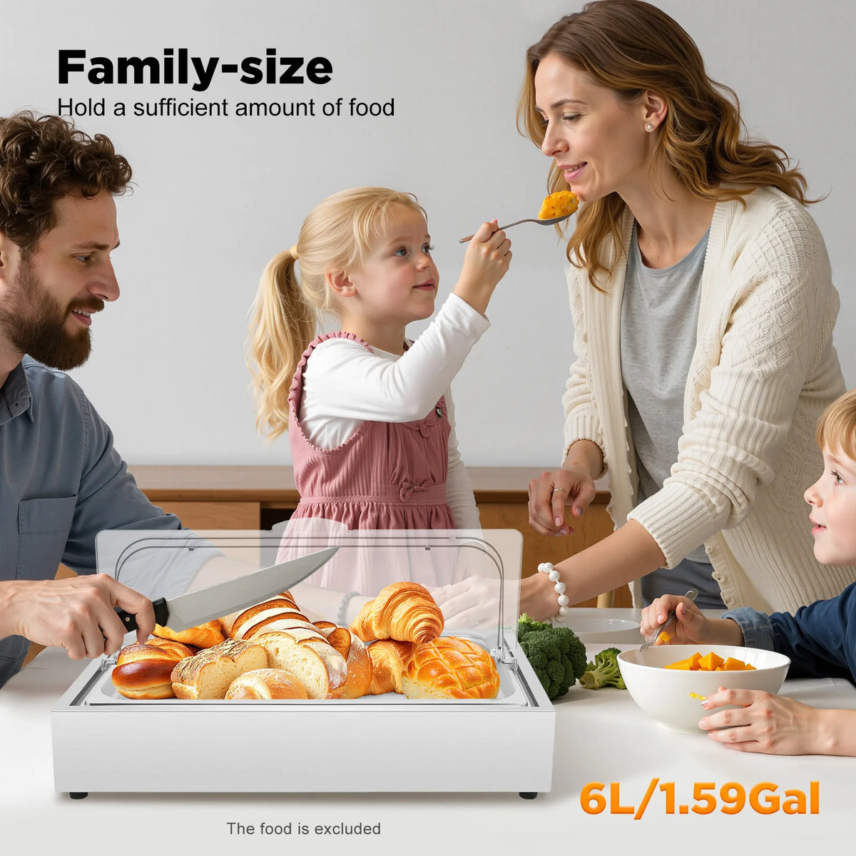 Bymaocar Stainless Steel Food Serving Tray With Clear Lid