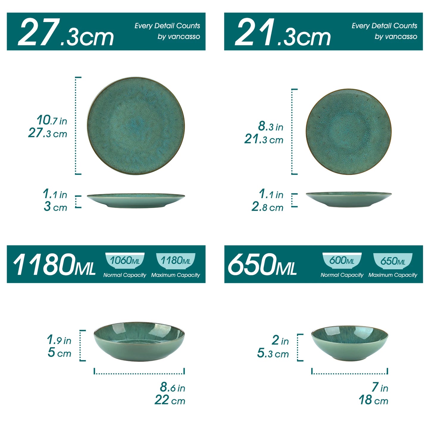 MALACASA KARST Stoneware Tableware Set