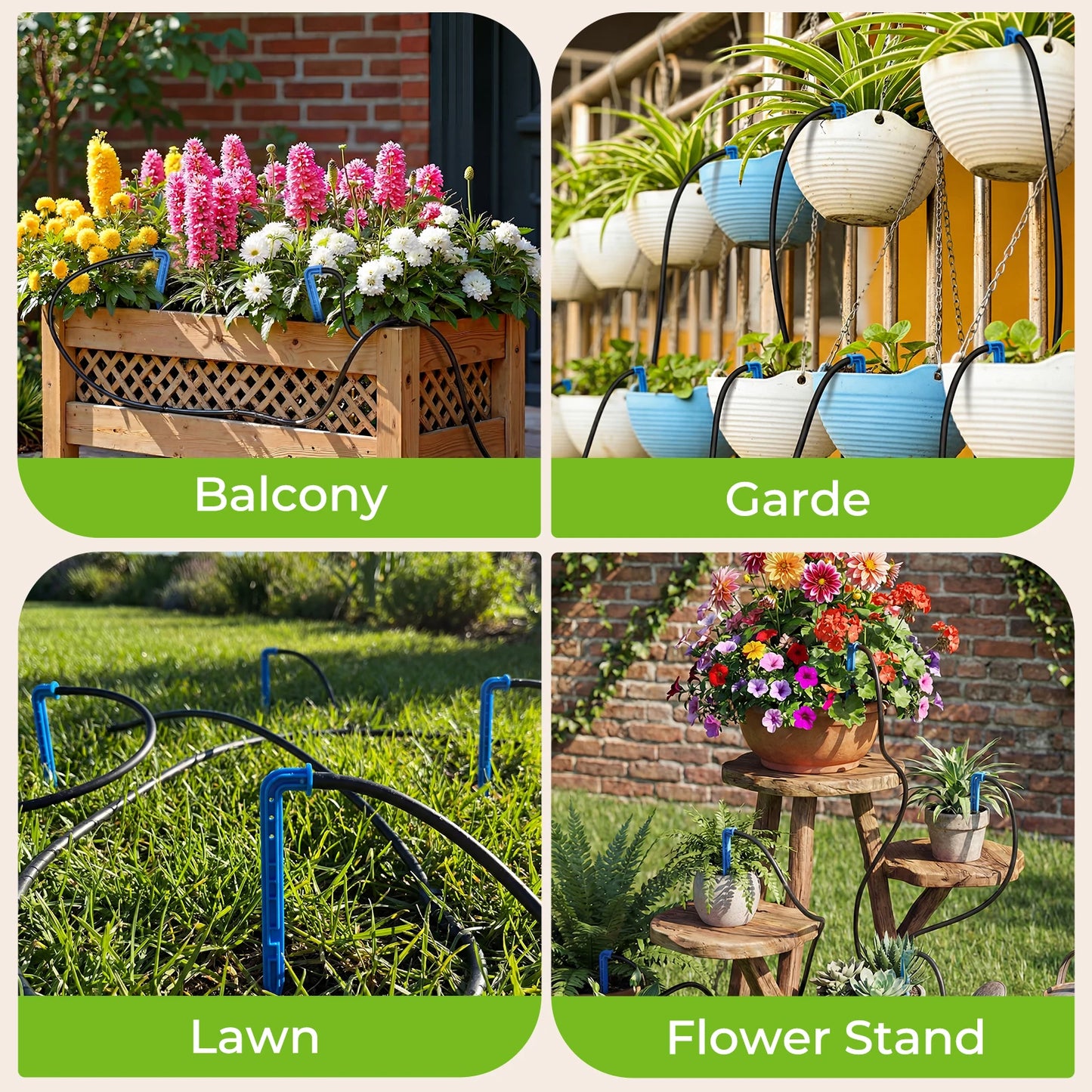 Solar Drip Irrigation System With 3W Auto Watering 22 Modes